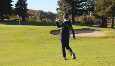 Gabrielle Tong doing chipping practice on the Hole 7 green at the Bayview Golf Course on October 16th