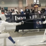 Amanda Lai fences Liora Profis at the Atlantic City Convention Center